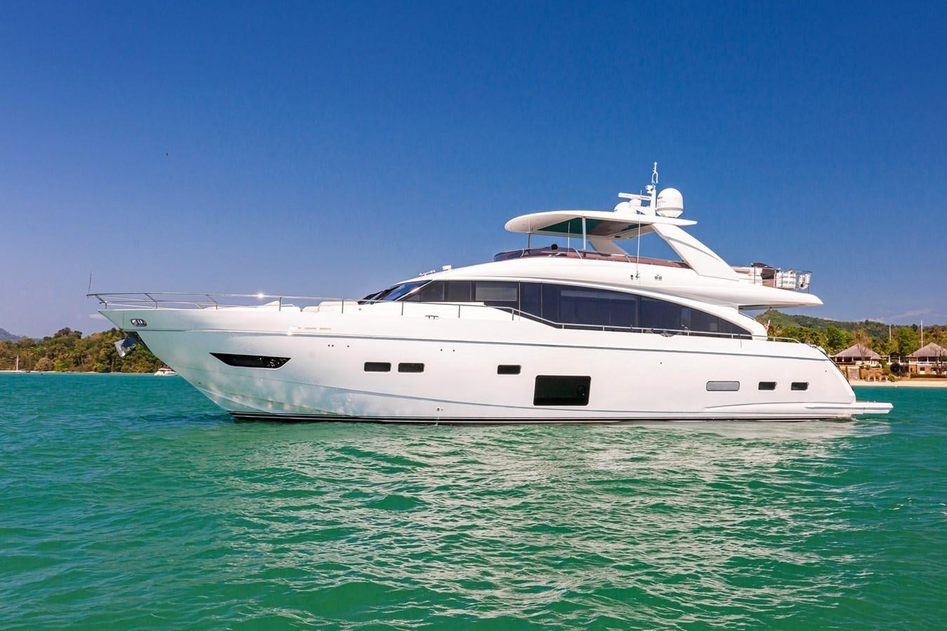 a white yacht in the water aboard OCEAN Yacht for Sale