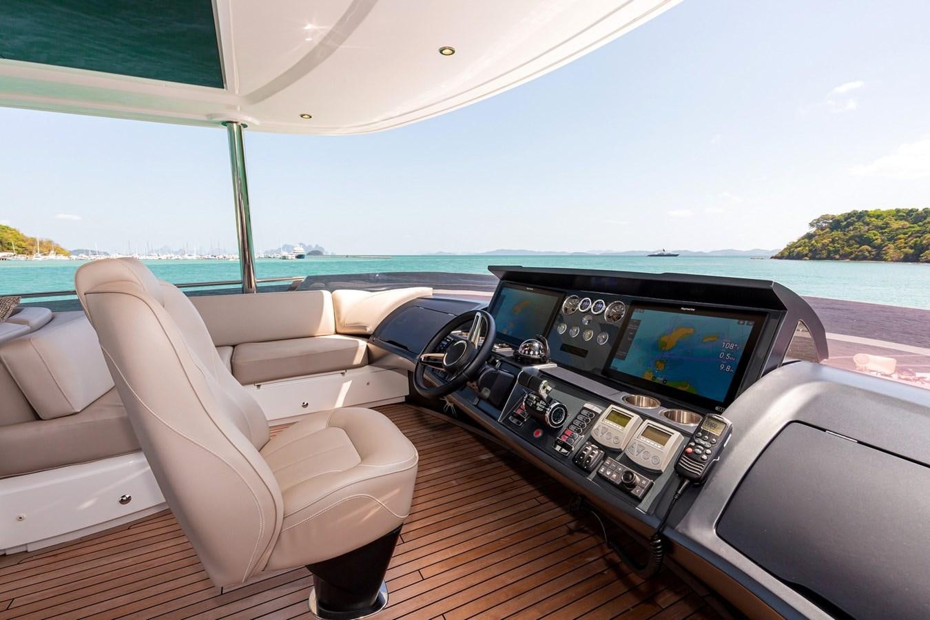 inside of a car aboard OCEAN Yacht for Sale