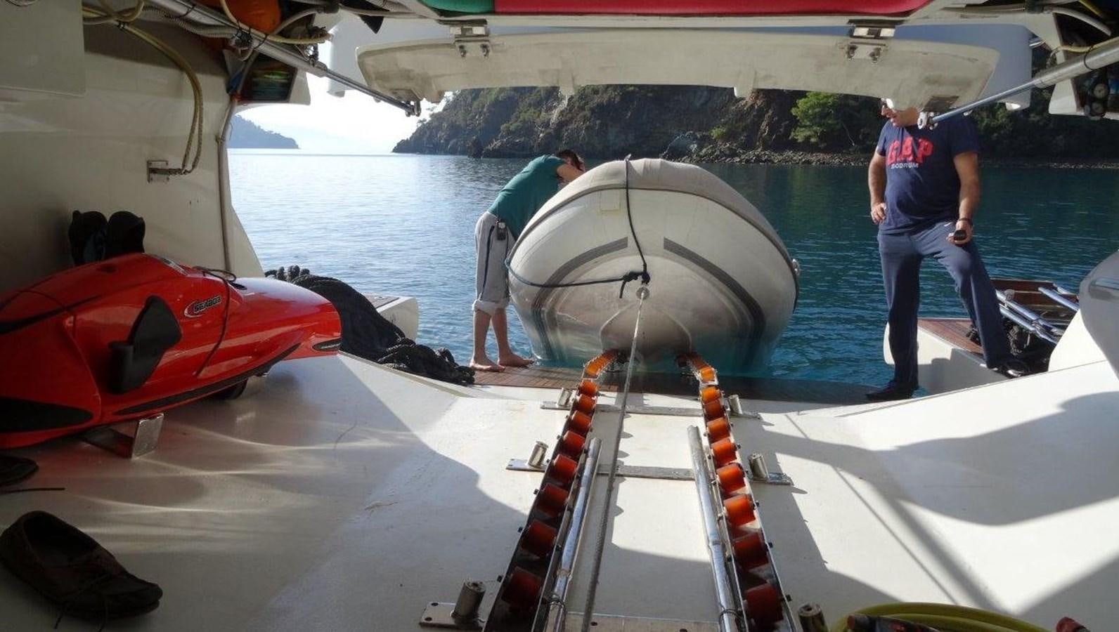 a group of people on a boat aboard PATRIOT Yacht for Sale