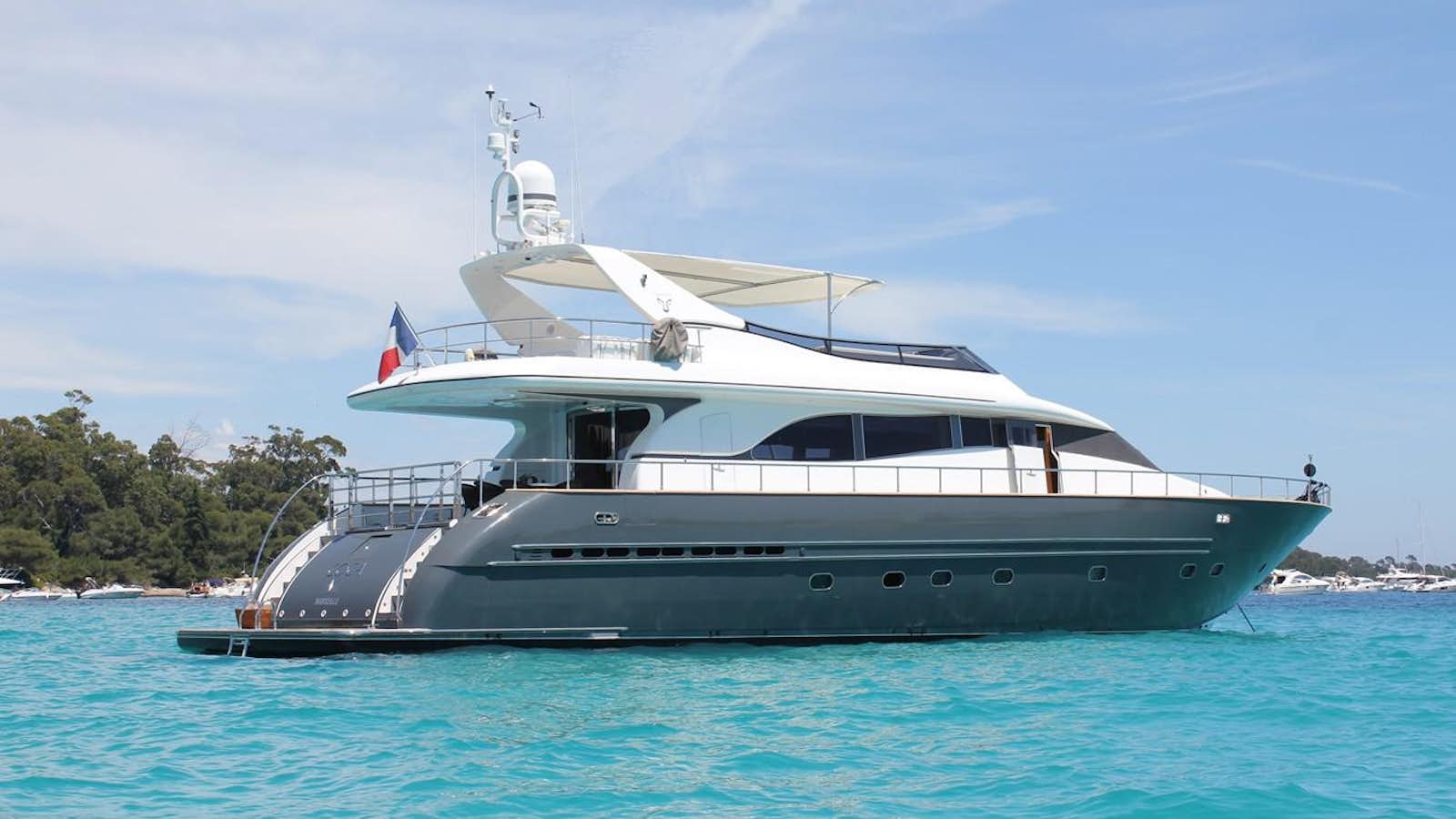 a boat in the water aboard COCA VI Yacht for Sale