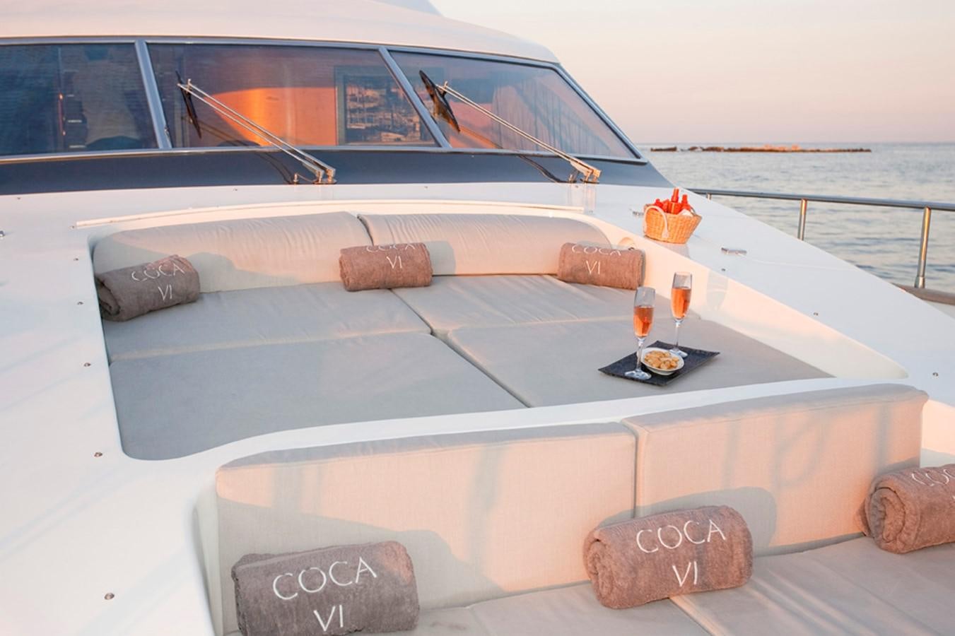 a boat on the water aboard COCA VI Yacht for Sale