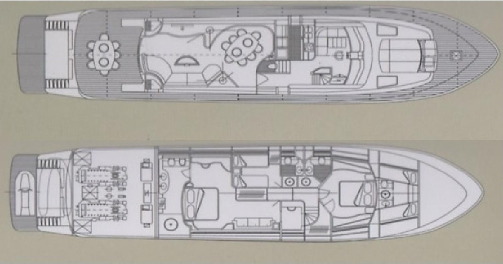 a drawing of a building aboard COCA VI Yacht for Sale