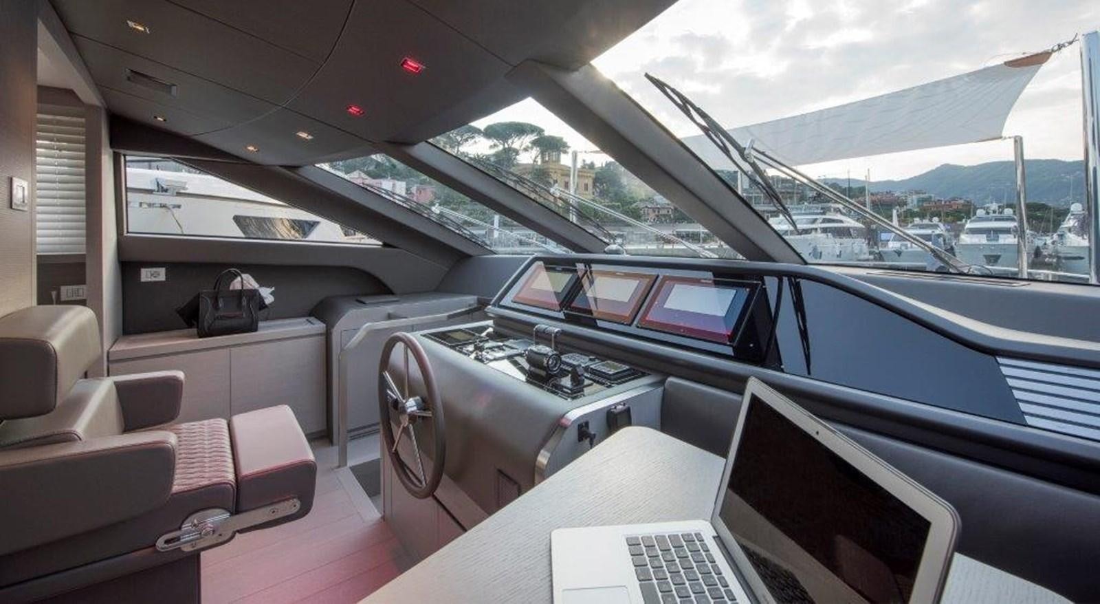 inside of a car aboard MAJOLA Yacht for Sale