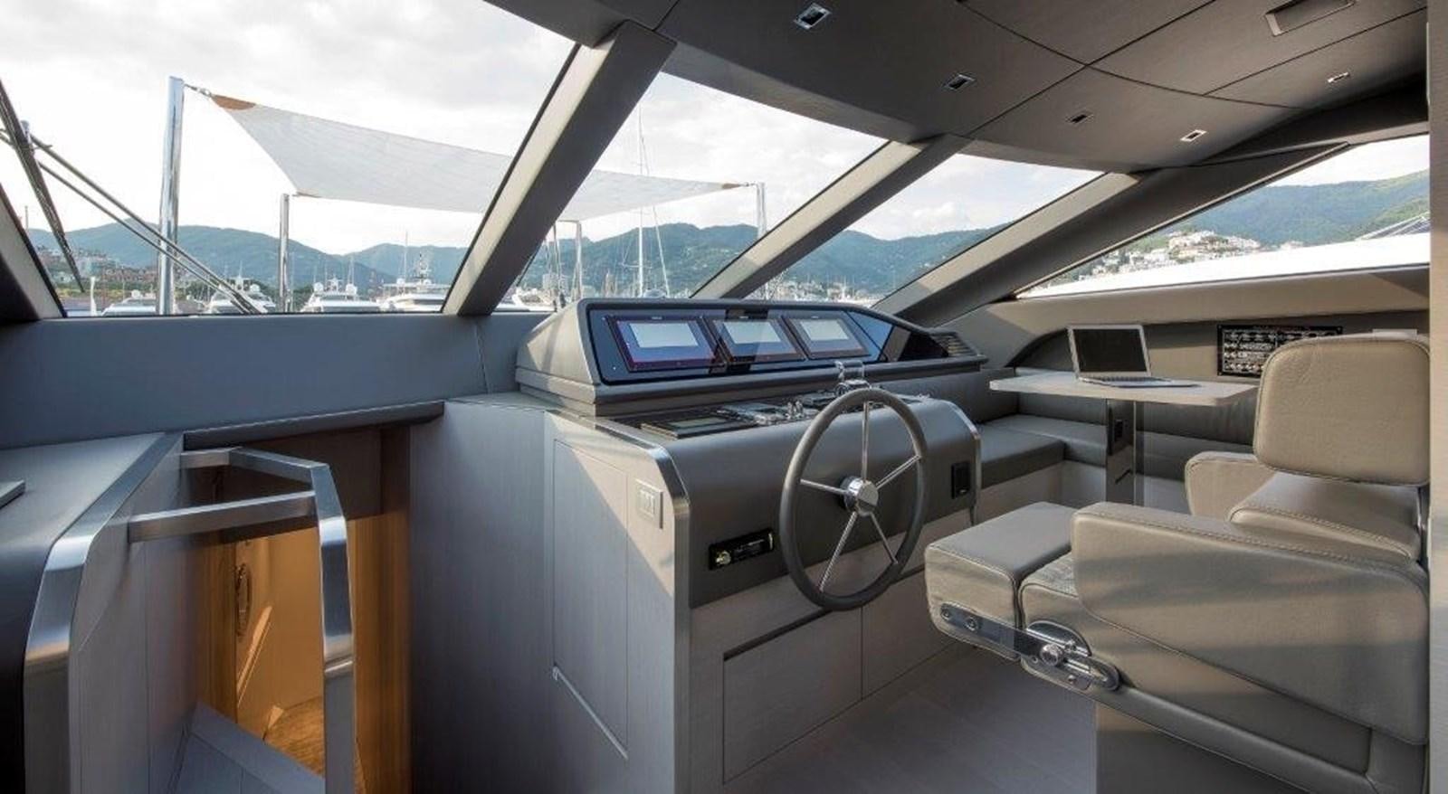 inside of a car aboard MAJOLA Yacht for Sale