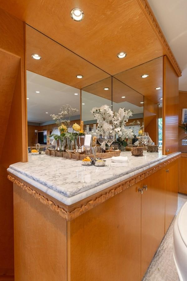 a bathroom with a countertop aboard UNLEASHED Yacht for Sale