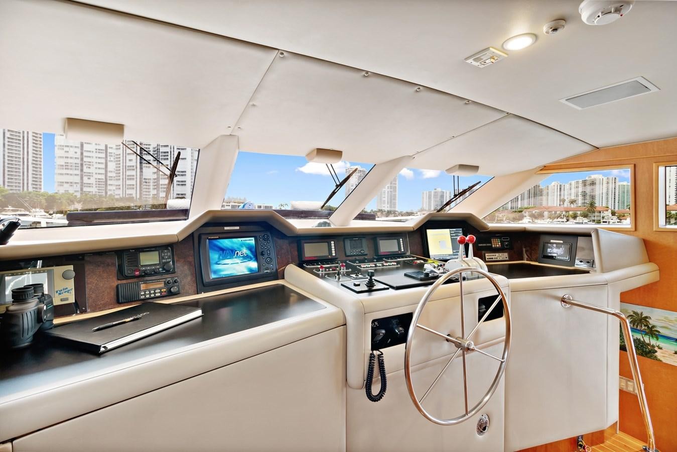 a control room with several machines aboard UNLEASHED Yacht for Sale
