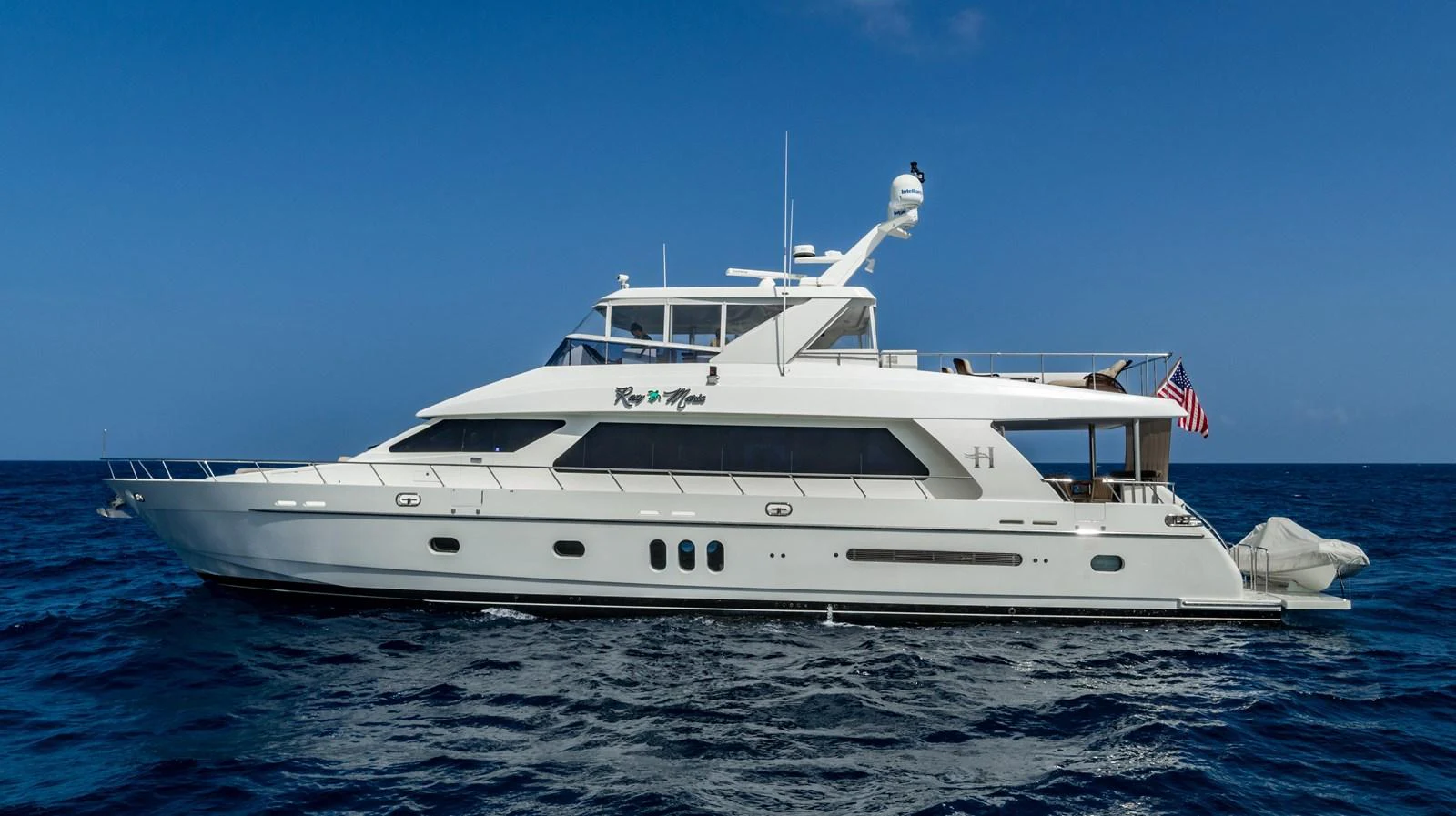 a white yacht in the water aboard ROXY MARIA Yacht for Sale