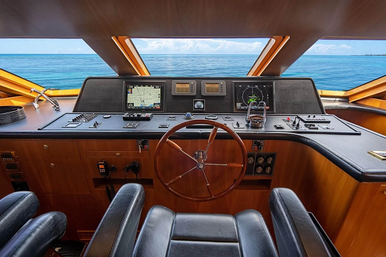 the inside of a cockpit aboard ROXY MARIA Yacht for Sale