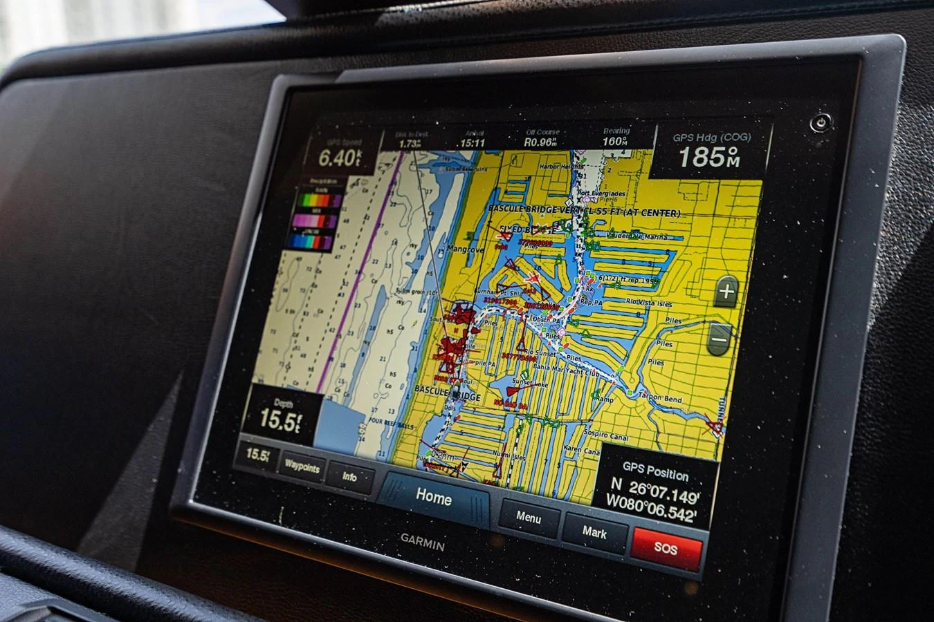 a tablet with a map on the screen aboard ROXY MARIA Yacht for Sale