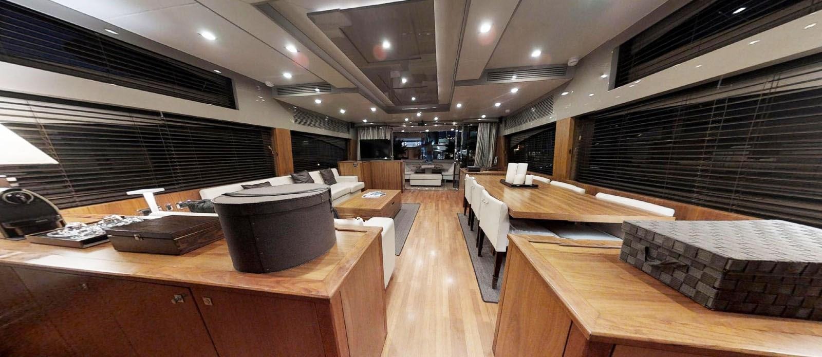 a room with a computer and a table aboard NEMESIS Yacht for Sale