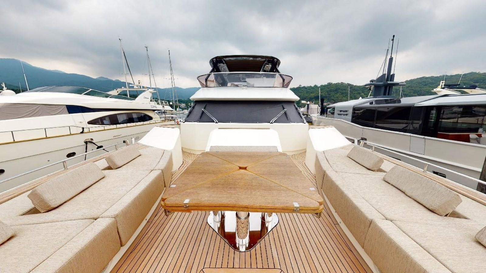 a boat parked on a deck aboard MCY 86/04 Yacht for Sale