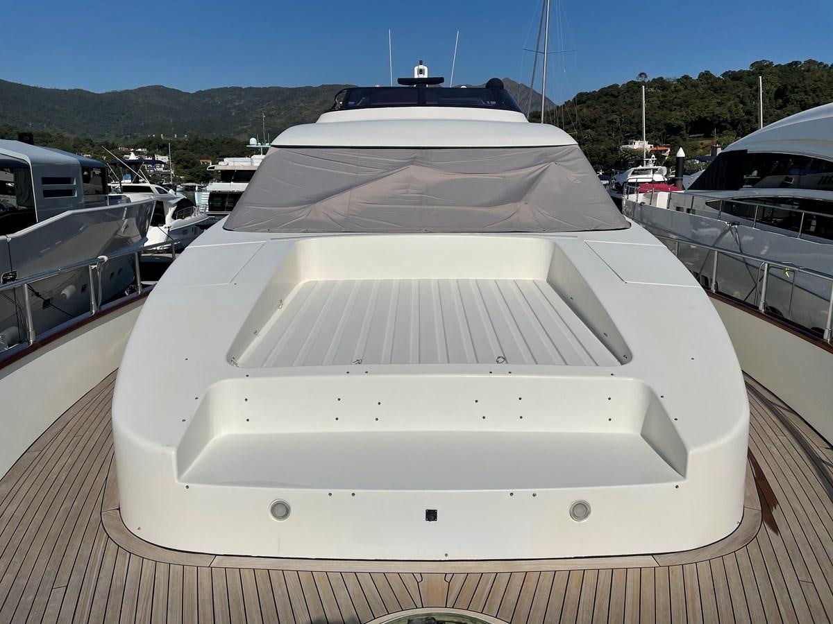 a yacht parked in a harbor aboard AZIMUT 85 ULTIMATE Yacht for Sale