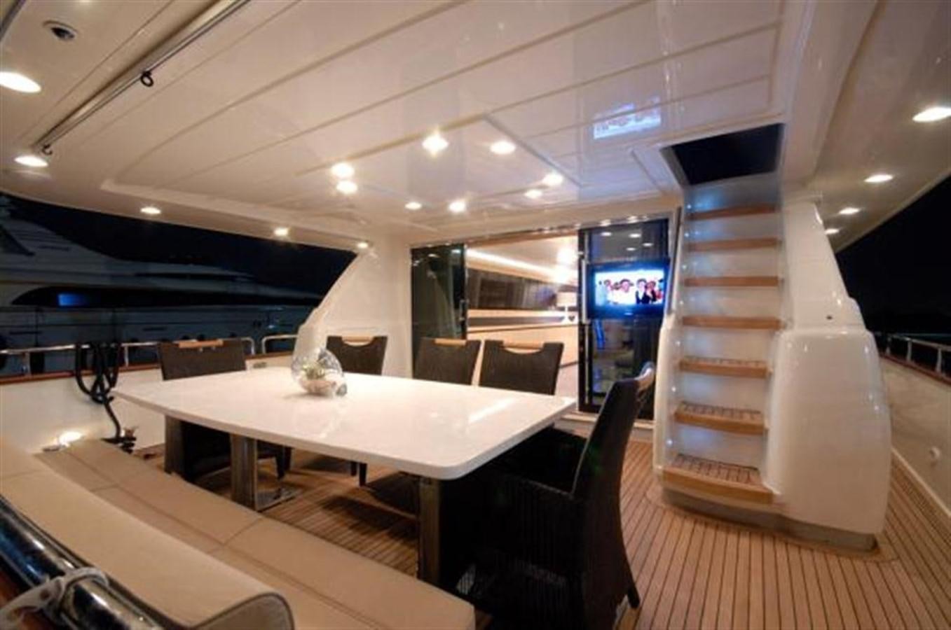 a room with a table and chairs aboard SANS SOUCI Yacht for Sale