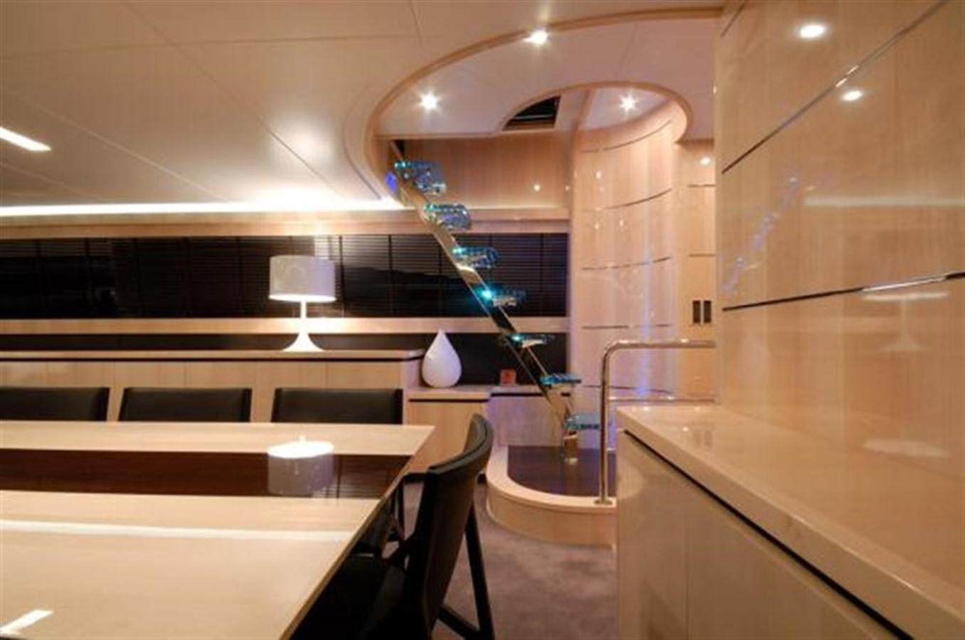 a large room with a large glass display case and a large metal object aboard SANS SOUCI Yacht for Sale