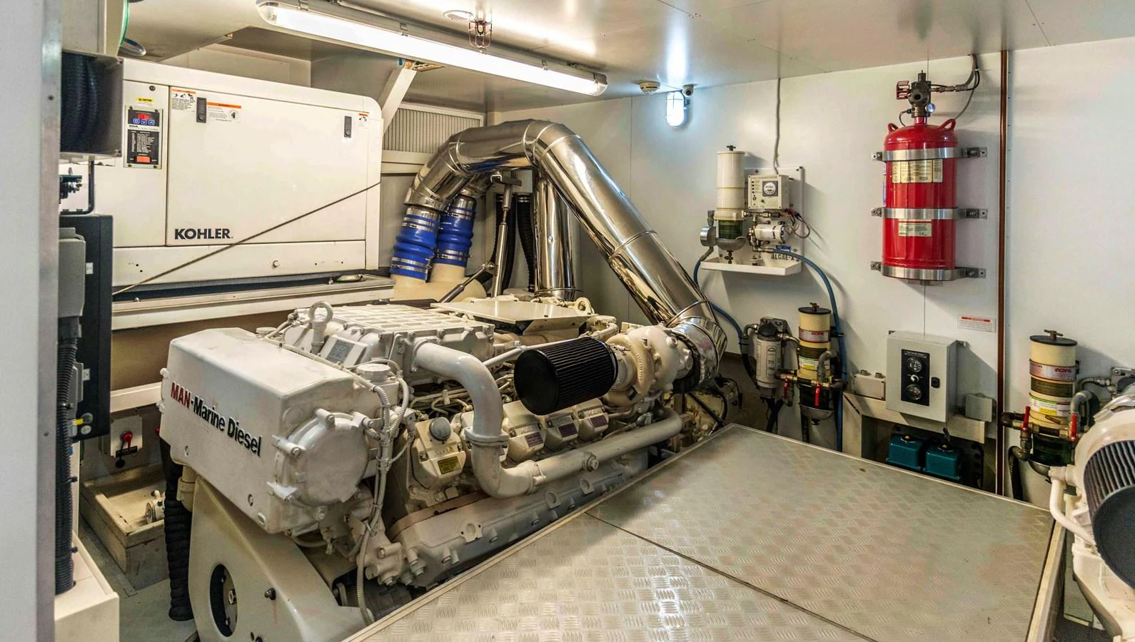 a machine in a factory aboard NUR Yacht for Sale