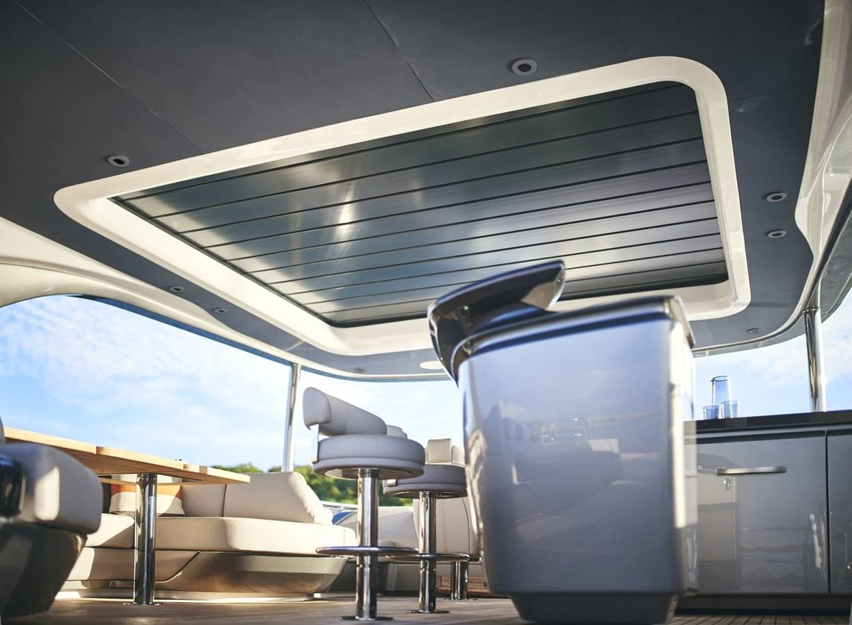 a blue suitcase on a bus aboard PRINCESS 85MY 2019 Yacht for Sale