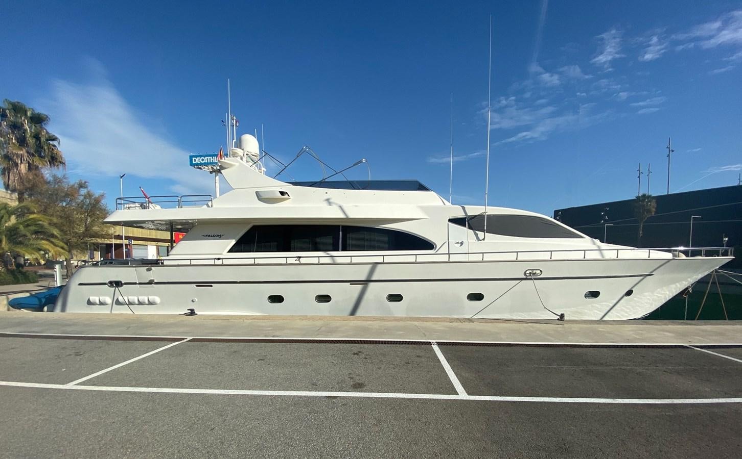 a white yacht on a road aboard GRAN FINALE II Yacht for Sale