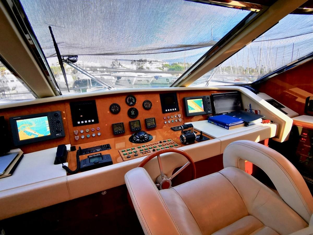 inside of a cockpit aboard V BOYS Yacht for Sale