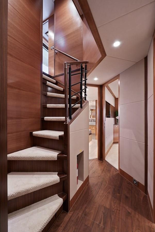 a staircase in a house aboard FD85 (NEW BOAT SPEC)  Yacht for Sale