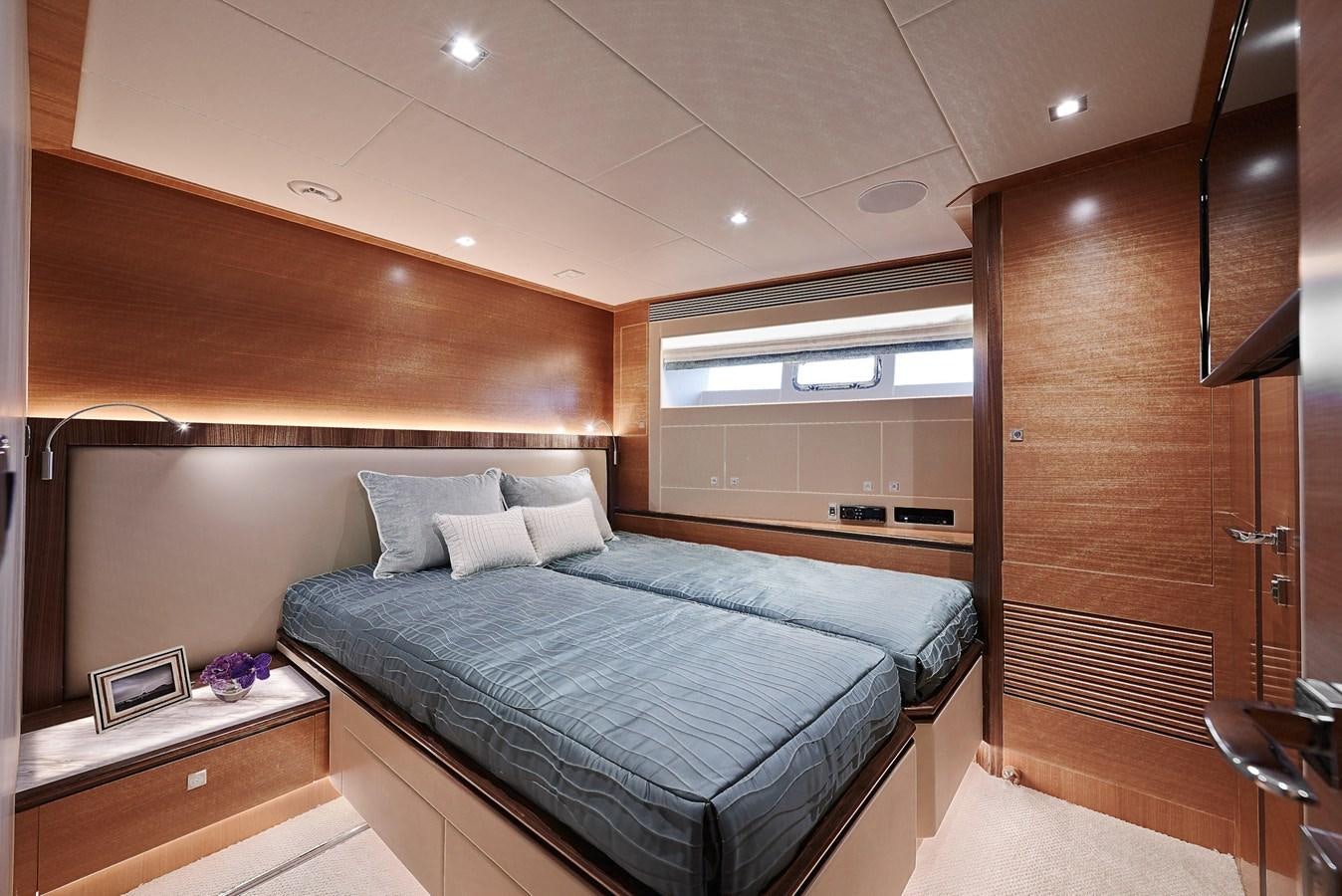 a bed in a room aboard FD85 (NEW BOAT SPEC)  Yacht for Sale