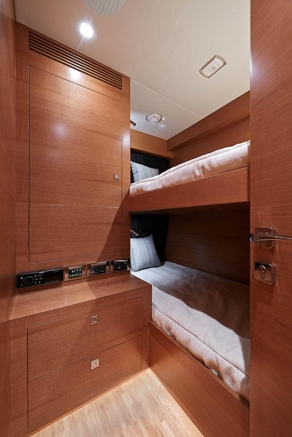 a wooden closet with a bed aboard FD85 (NEW BOAT SPEC)  Yacht for Sale
