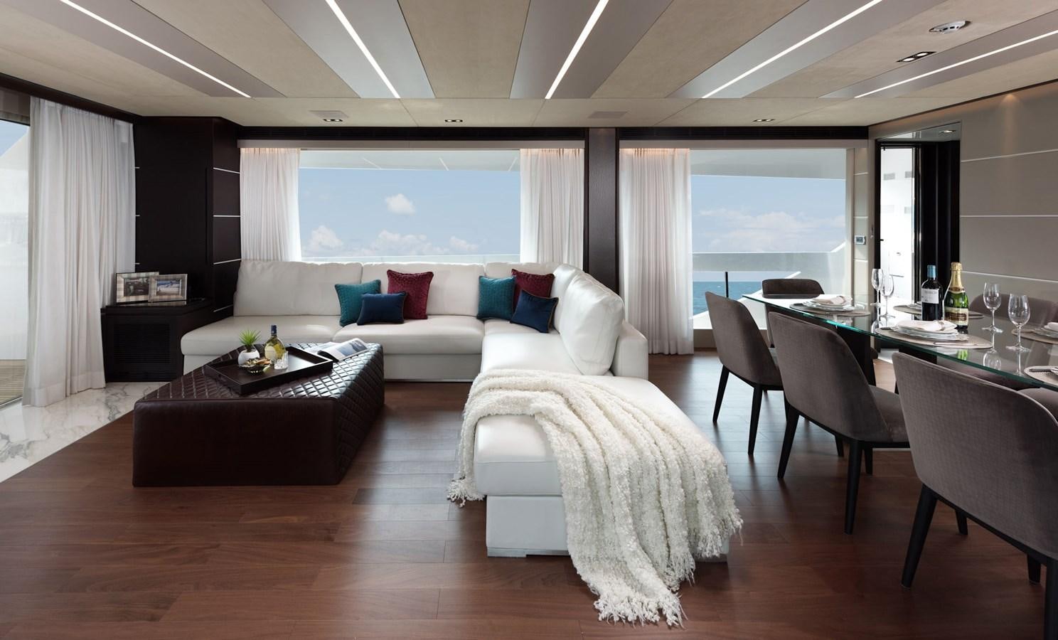 a large room with a large window aboard FD85 (NEW BOAT SPEC)  Yacht for Sale