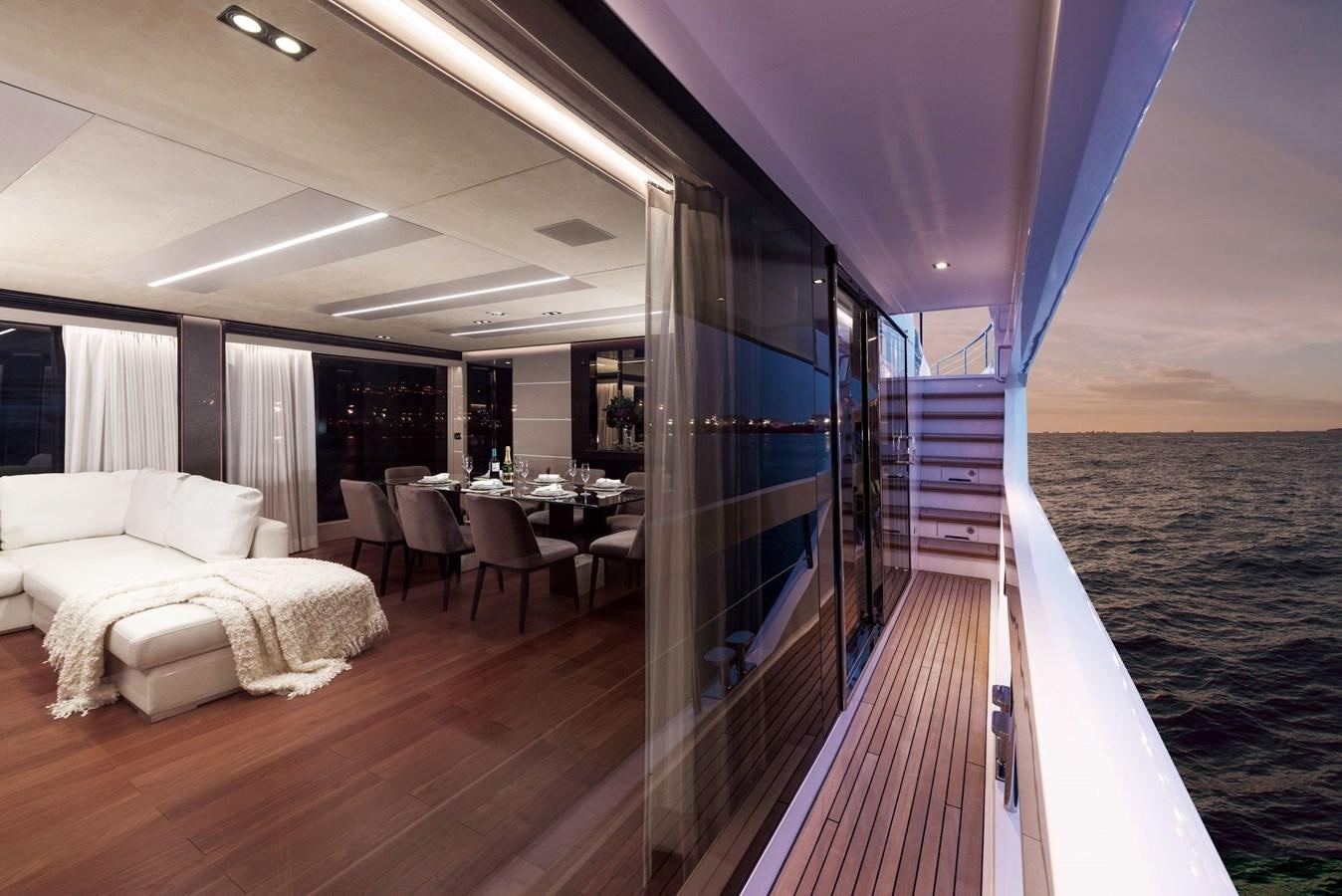 a boat on the water aboard FD85 (NEW BOAT SPEC)  Yacht for Sale