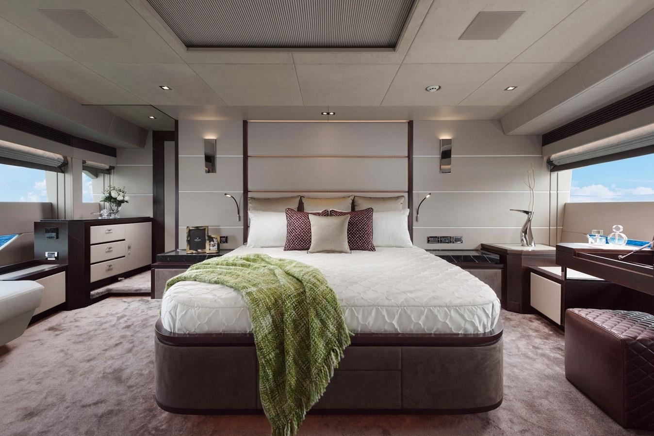 a bed in a room aboard FD85 (NEW BOAT SPEC)  Yacht for Sale