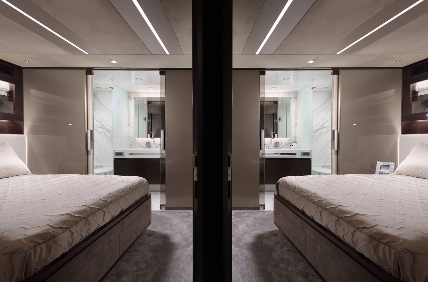 a room with beds and a window aboard FD85 (NEW BOAT SPEC)  Yacht for Sale