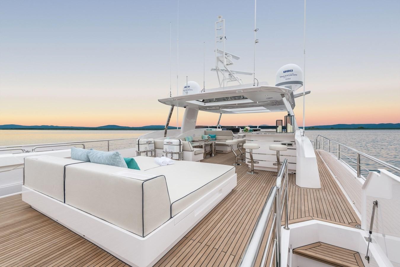 a boat on a deck aboard FD85 (NEW BOAT SPEC)  Yacht for Sale
