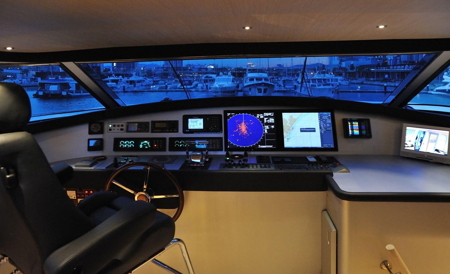 inside of a vehicle with monitors and screens aboard PETARDO C Yacht for Sale