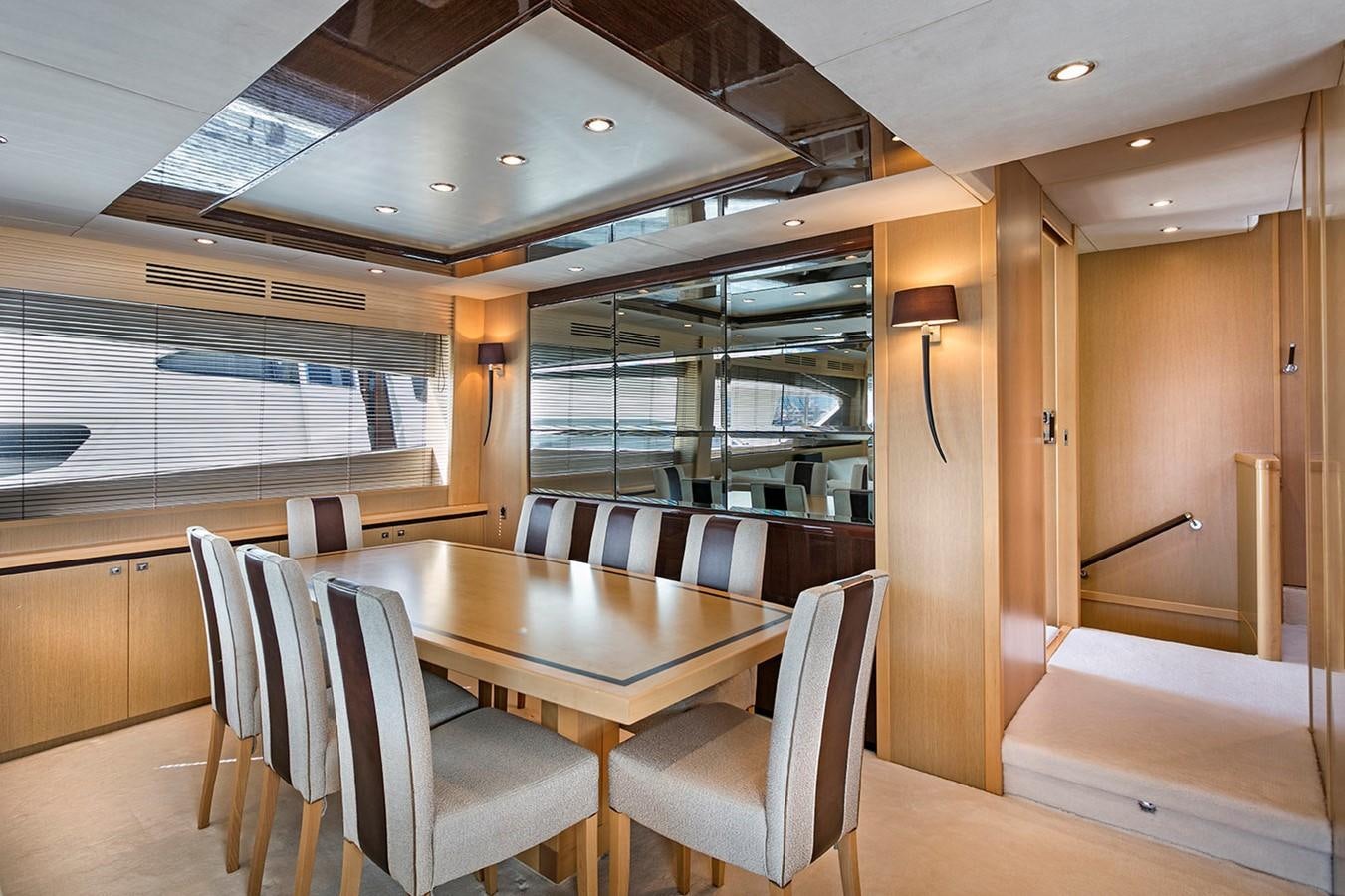 a conference room with a table and chairs aboard DREAM ON Yacht for Sale