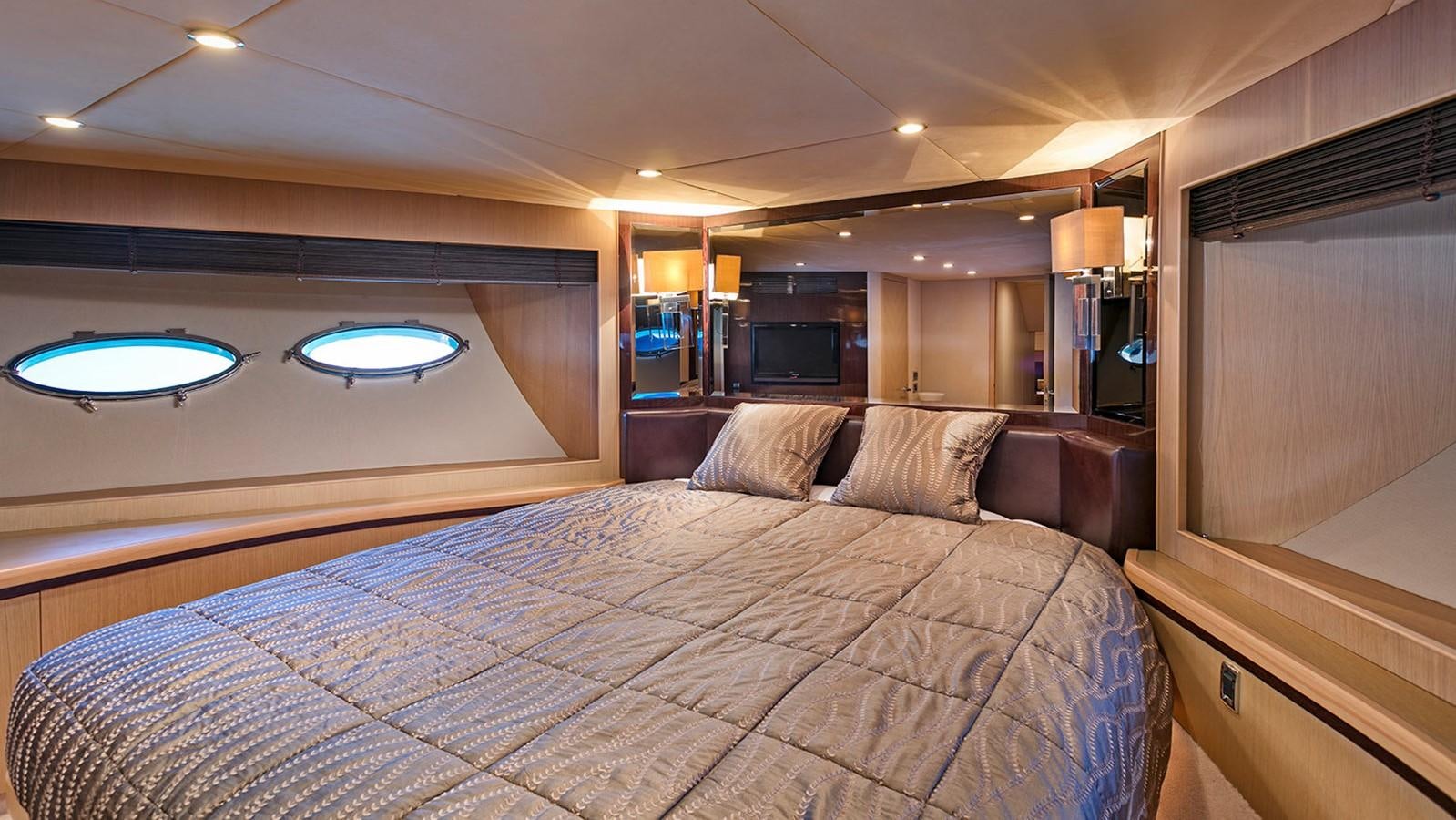 a bed in a room aboard DREAM ON Yacht for Sale