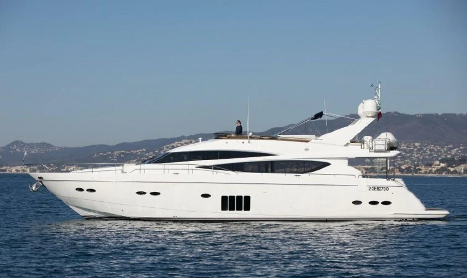a white yacht in the water aboard PRINCESS 85MY Yacht for Sale