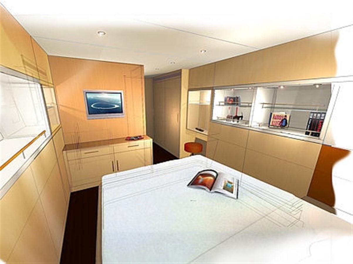 a bedroom with a large bed aboard 85' 2008 YAPLUKA 85 DOUBLE DECK Yacht for Sale