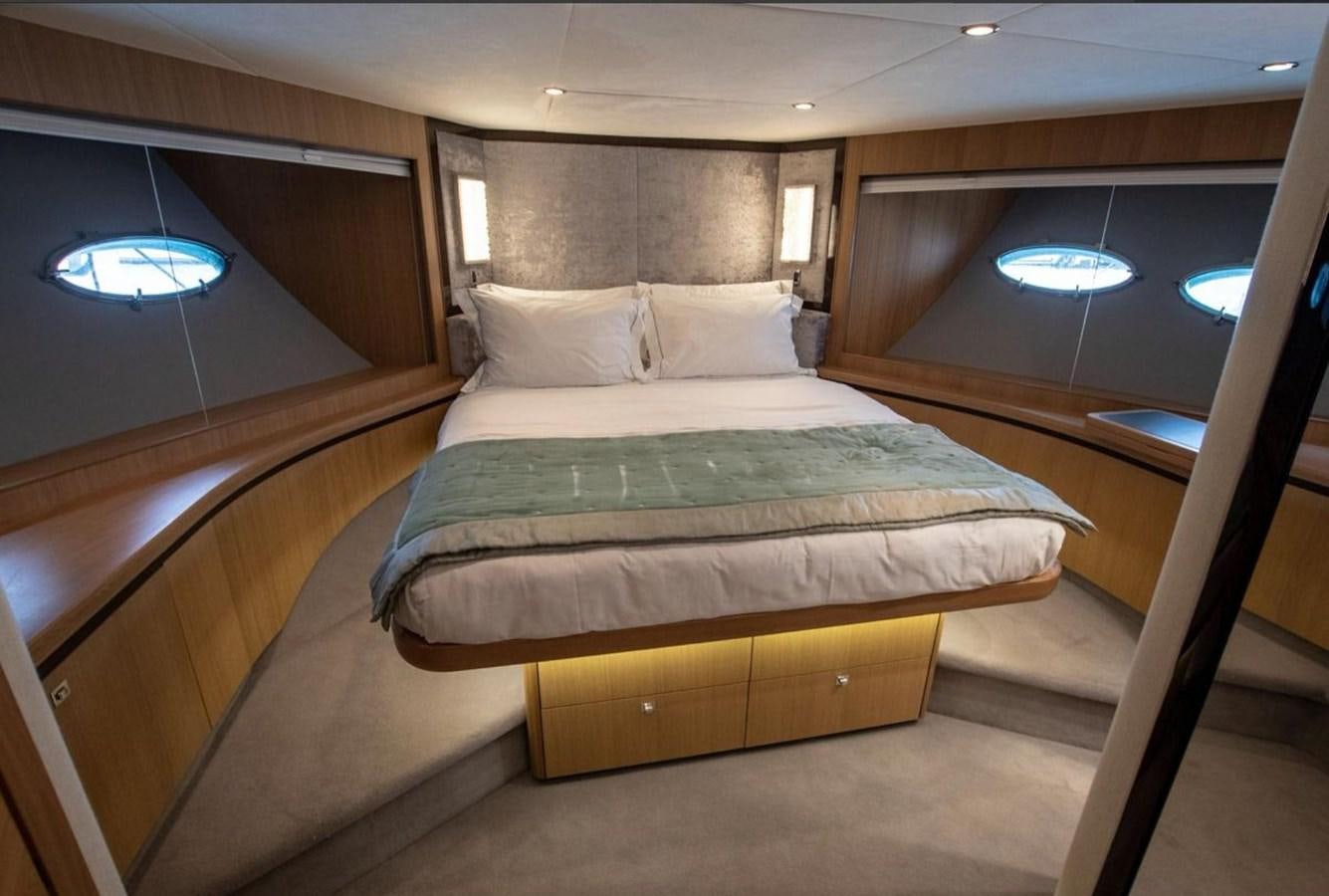 a bed in a room aboard MOONDANCER Yacht for Sale