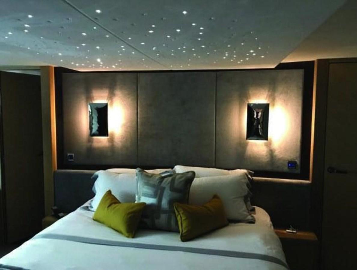 a bed with pillows aboard MOONDANCER Yacht for Sale