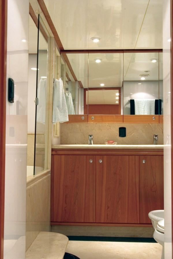a bathroom with a standup shower aboard FORTALEZA 85 SERIES  Yacht for Sale