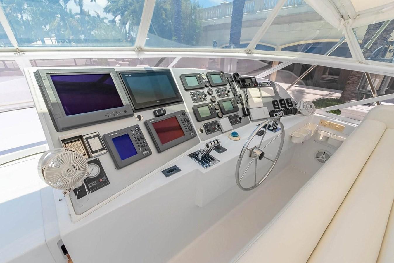 a close-up of a control panel aboard PURELY PLEASURE Yacht for Sale