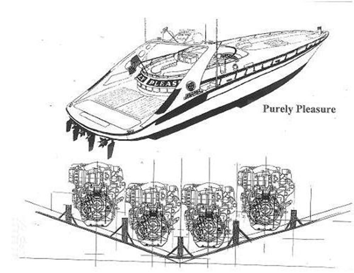diagram, engineering drawing aboard PURELY PLEASURE Yacht for Sale