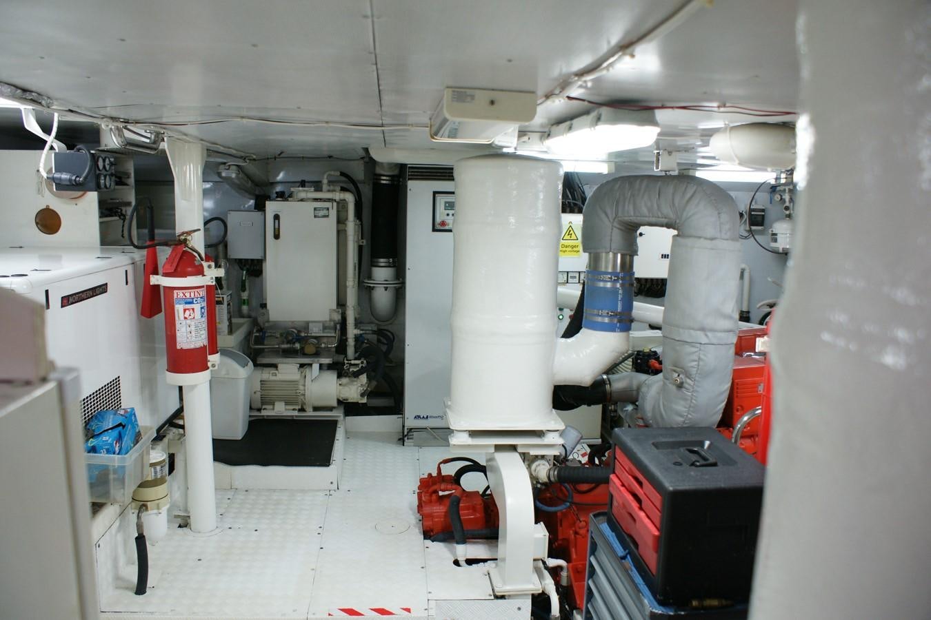 a room with machinery and equipment aboard FORTALEZA Yacht for Sale