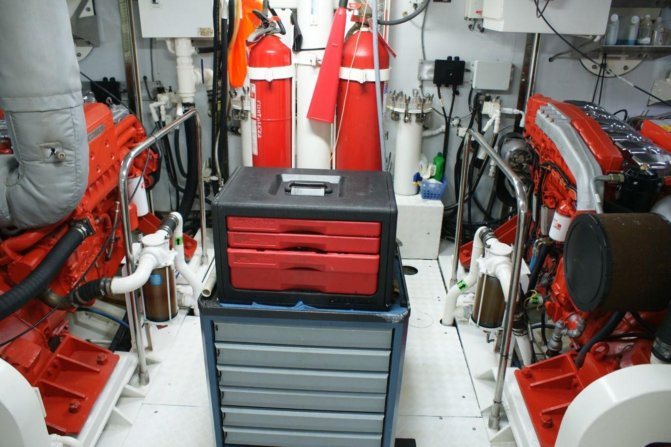 a machine in a room aboard FORTALEZA Yacht for Sale
