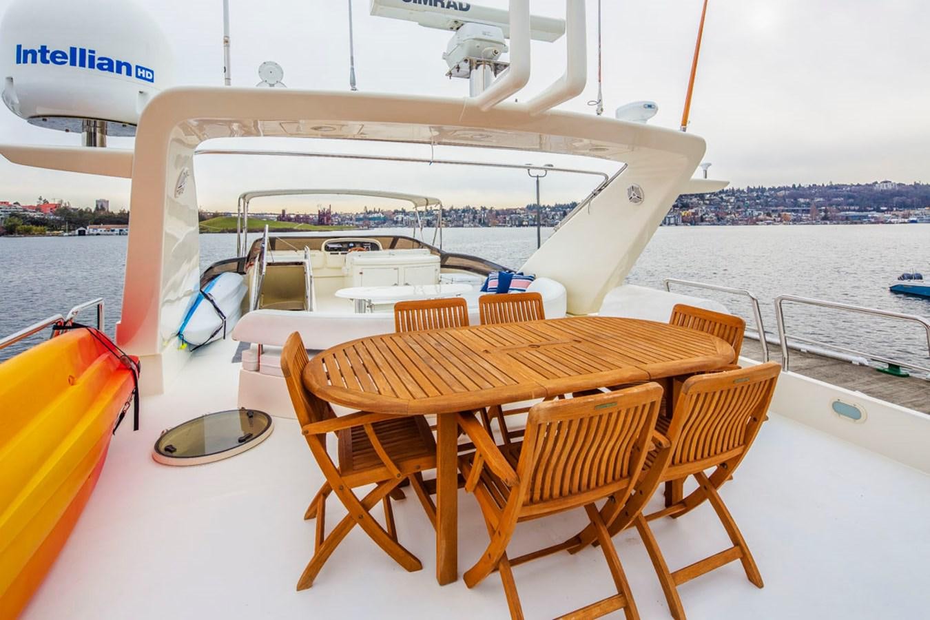 a table and chairs on a boat aboard SEA HAWK Yacht for Sale