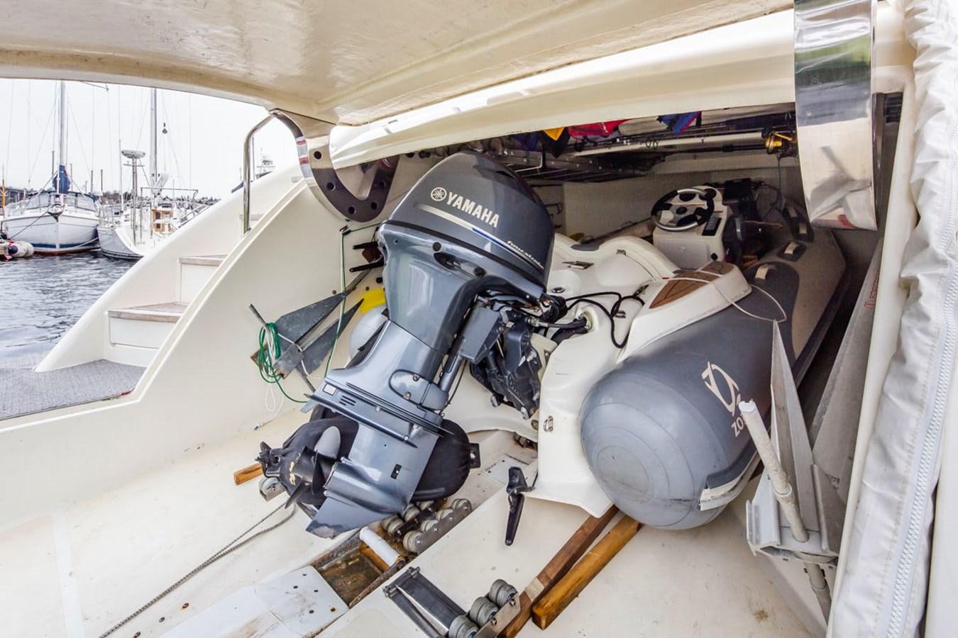 a car with a engine aboard SEA HAWK Yacht for Sale