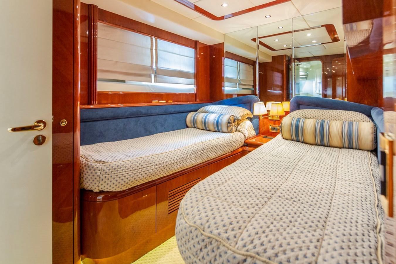 a couple of beds in a room aboard SEA HAWK Yacht for Sale