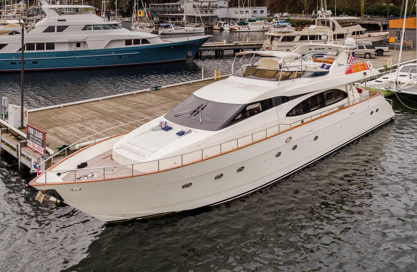 a boat docked at a pier aboard SEA HAWK Yacht for Sale