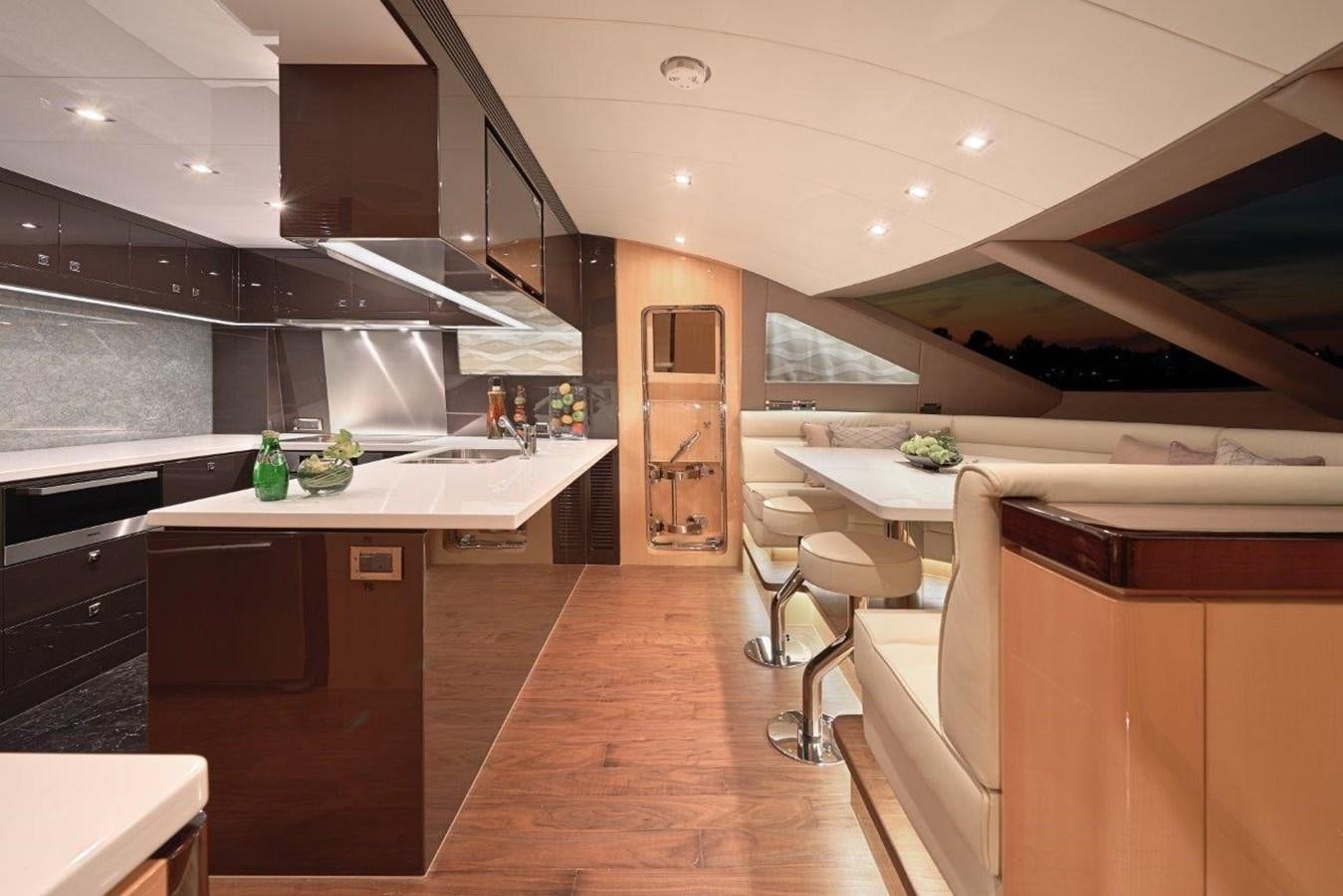a kitchen with a large island aboard E84 (NEW BOAT SPEC)  Yacht for Sale