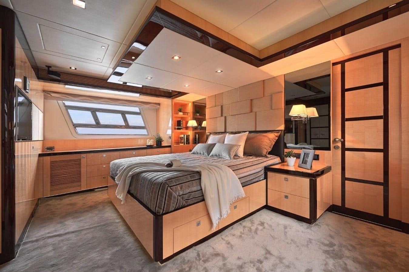a bedroom with a large bed aboard E84 (NEW BOAT SPEC)  Yacht for Sale