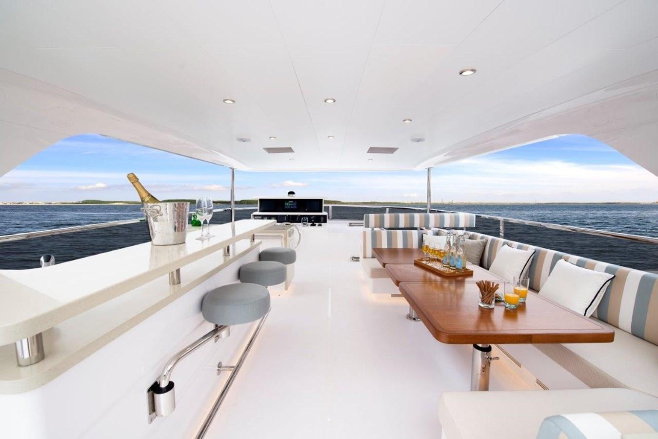 a large white lounge chair on a yacht aboard E84 (NEW BOAT SPEC)  Yacht for Sale