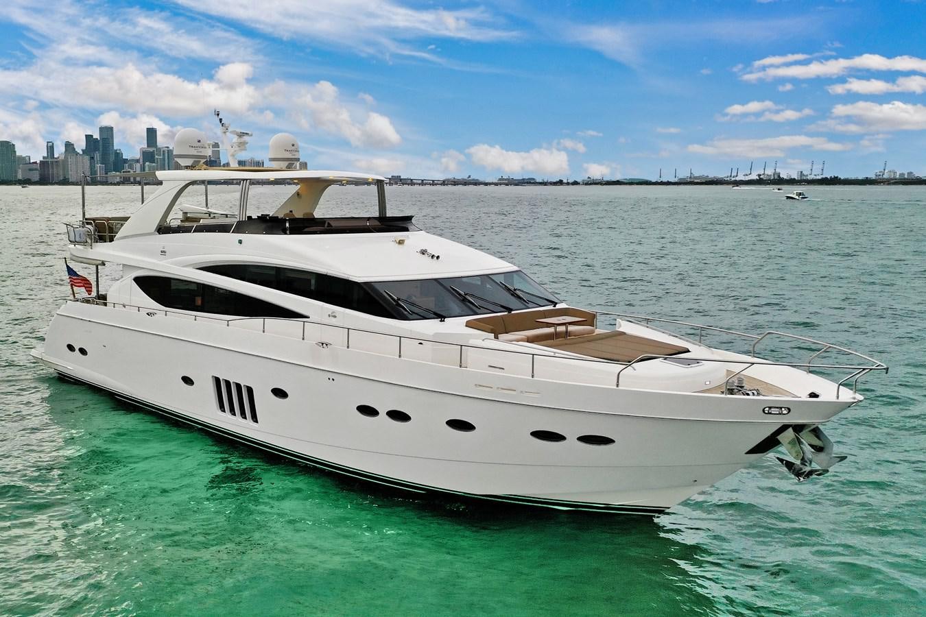 a white yacht on the water aboard PRINCESS 85 MY Yacht for Sale
